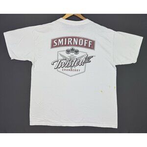 Vintage Y2K Smirnoff Twisted Cranberry Alcohol Drink Snack Prom White Tee Rare
